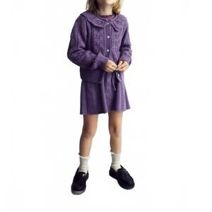 NEW THE NEW SOCIETY girls' lila knit skirt in grape bliss